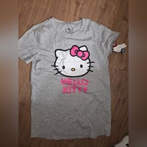 Sanrio Hello Kitty Gray Tee with Pink Highlights
